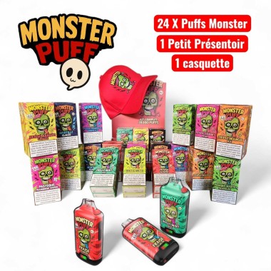 Pack 24 Puffs Monster 28K + Mini Corner + Kappe