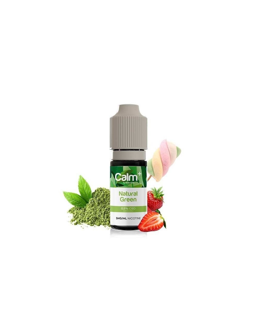 E-Liquid CBD Natural Green 10ml Calm+ FUU - Kenevir Çilek Marshmallow