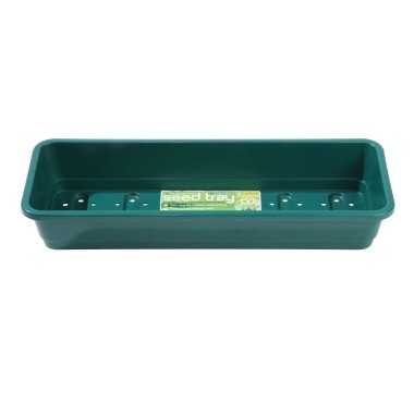 Schmaler grüner Anzuchtkasten mit Löchern