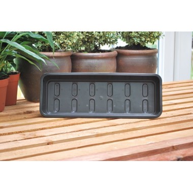 Schmales schwarzes Gartentablett ohne Löcher