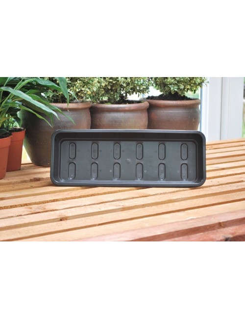 Schmales schwarzes Gartentablett ohne Löcher