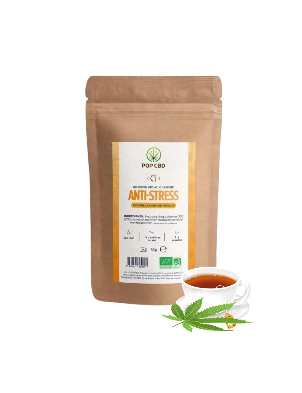 Bio CBD Bitki Çayı Strese Karşı - açık | POP CBD