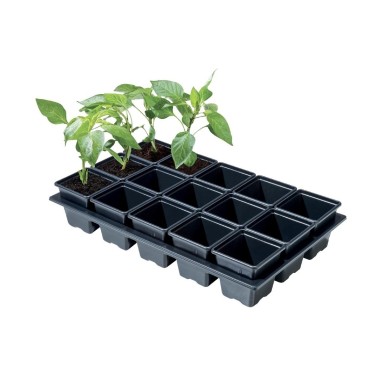 Mini-Profi-Gemüsebeet (15 quadratische Töpfe, 7 cm)