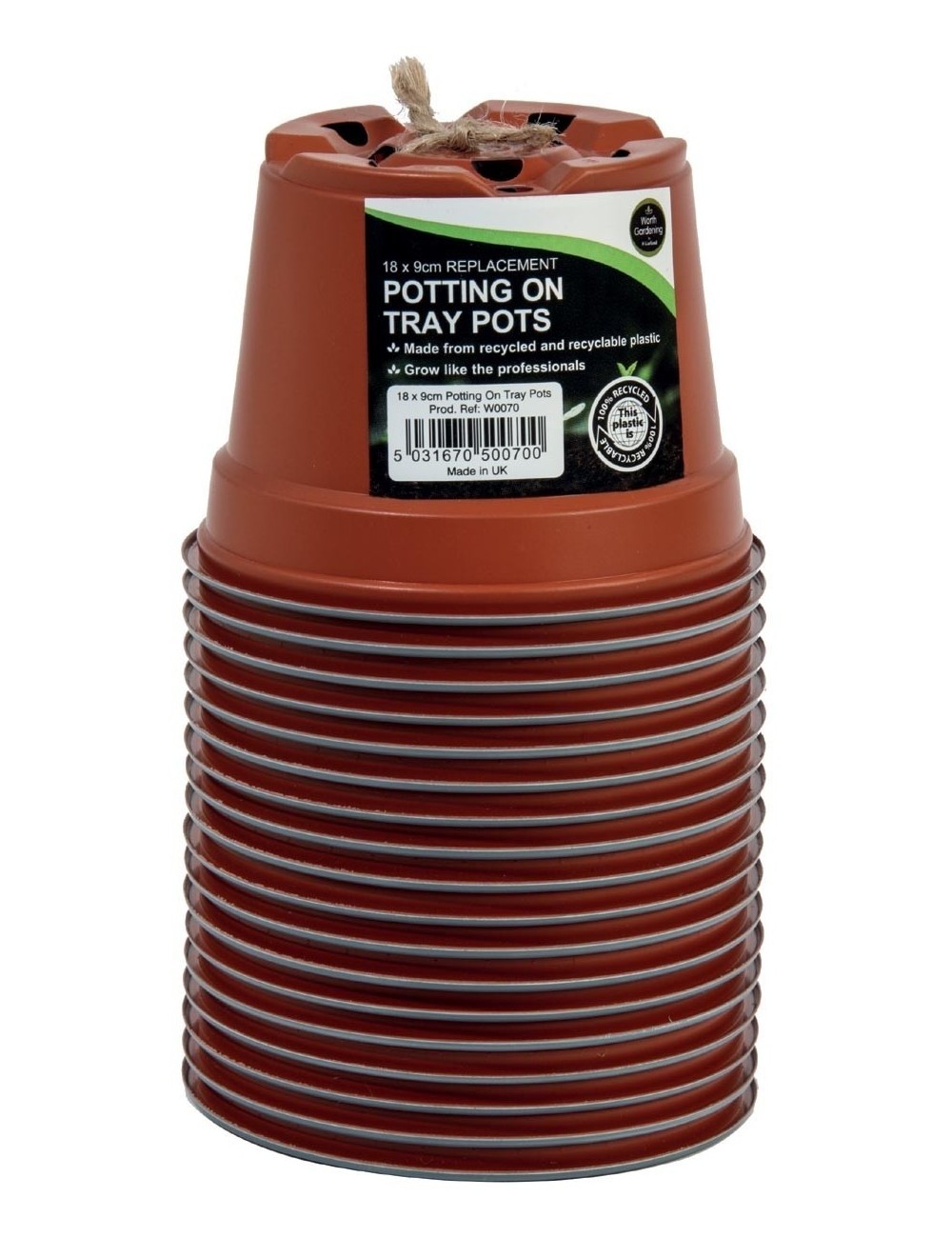 18 Ersatztöpfe 9 cm auf Tablett