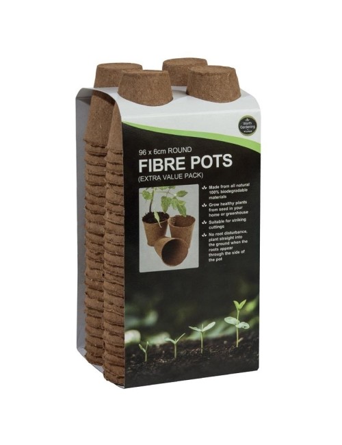 96 runde Fasertöpfe, 6 cm (Extra-Value-Pack)