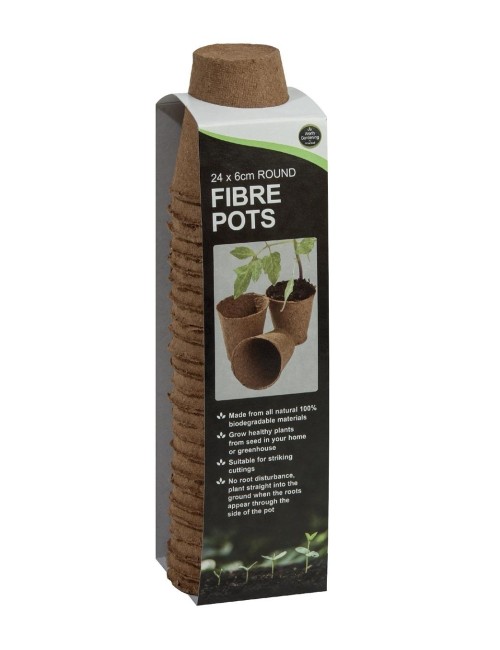 24 runde Fasertöpfe, 6 cm