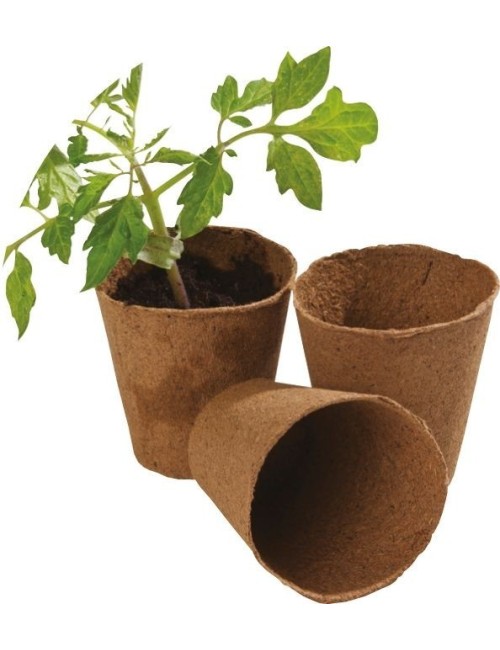 12 runde Fasertöpfe von 8 cm