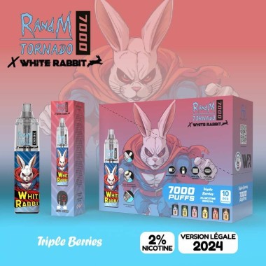 Puff White Rabbit x RandM Tornado 7000 Üçlü Meyve