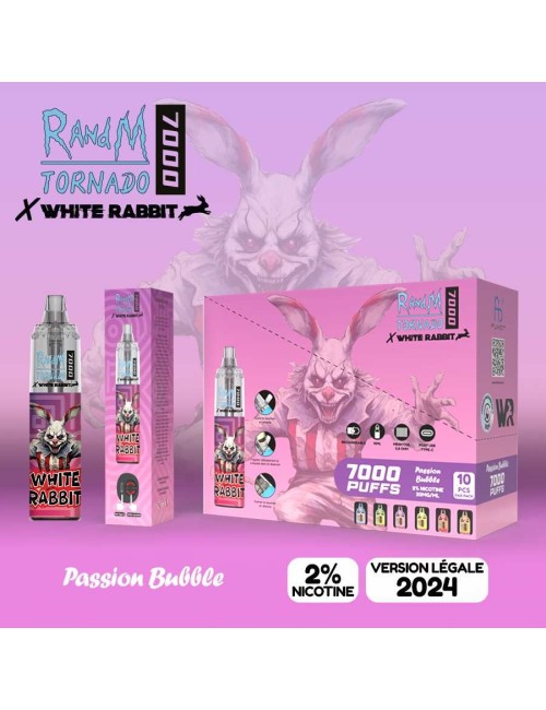WHITE RABBIT x RandM TORNADO 7000 Çarkıfelek Meyvesi-Sakız
