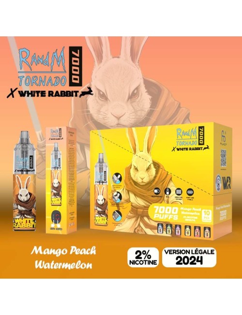 Puff Tornado 7000 Beyaz Tavşan Mango Şeftali Karpuz