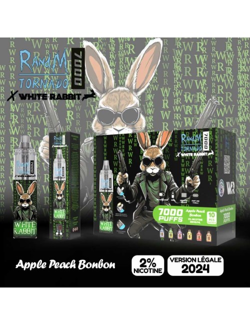 Puff White Rabbit x RandM Tornado 7000 Elma-Şeftali Şeker
