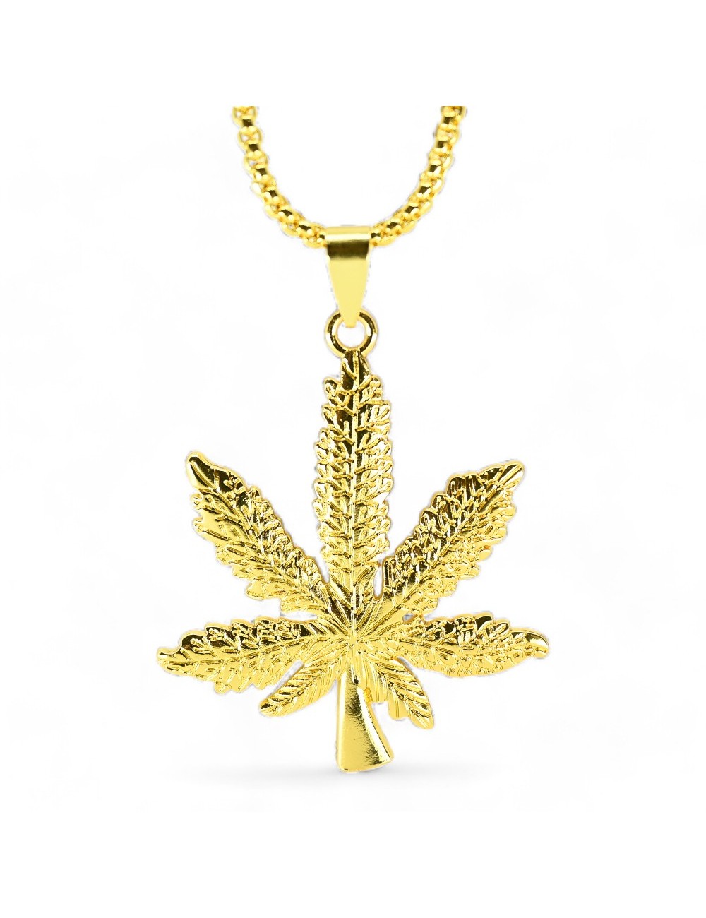 Altın Kenevir Yaprağı Kolye