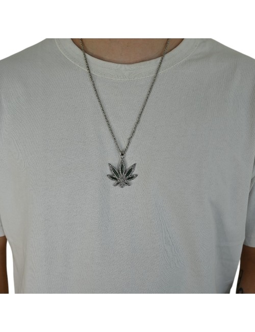 Gümüş Esrar Yaprağı Kolye Ucu