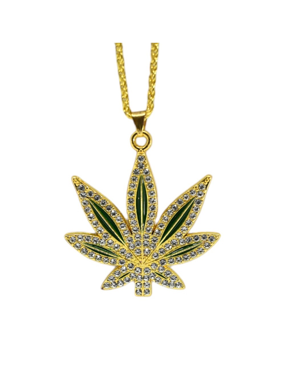 Altın Kenevir Yaprağı Kolye Ucu