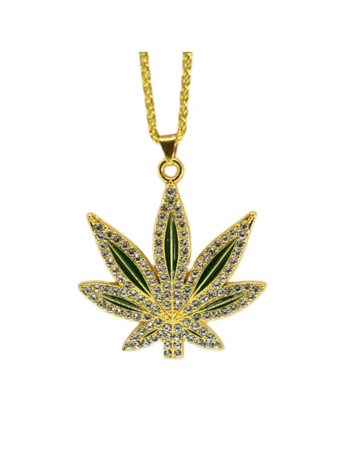 Altın Kenevir Yaprağı Kolye Ucu
