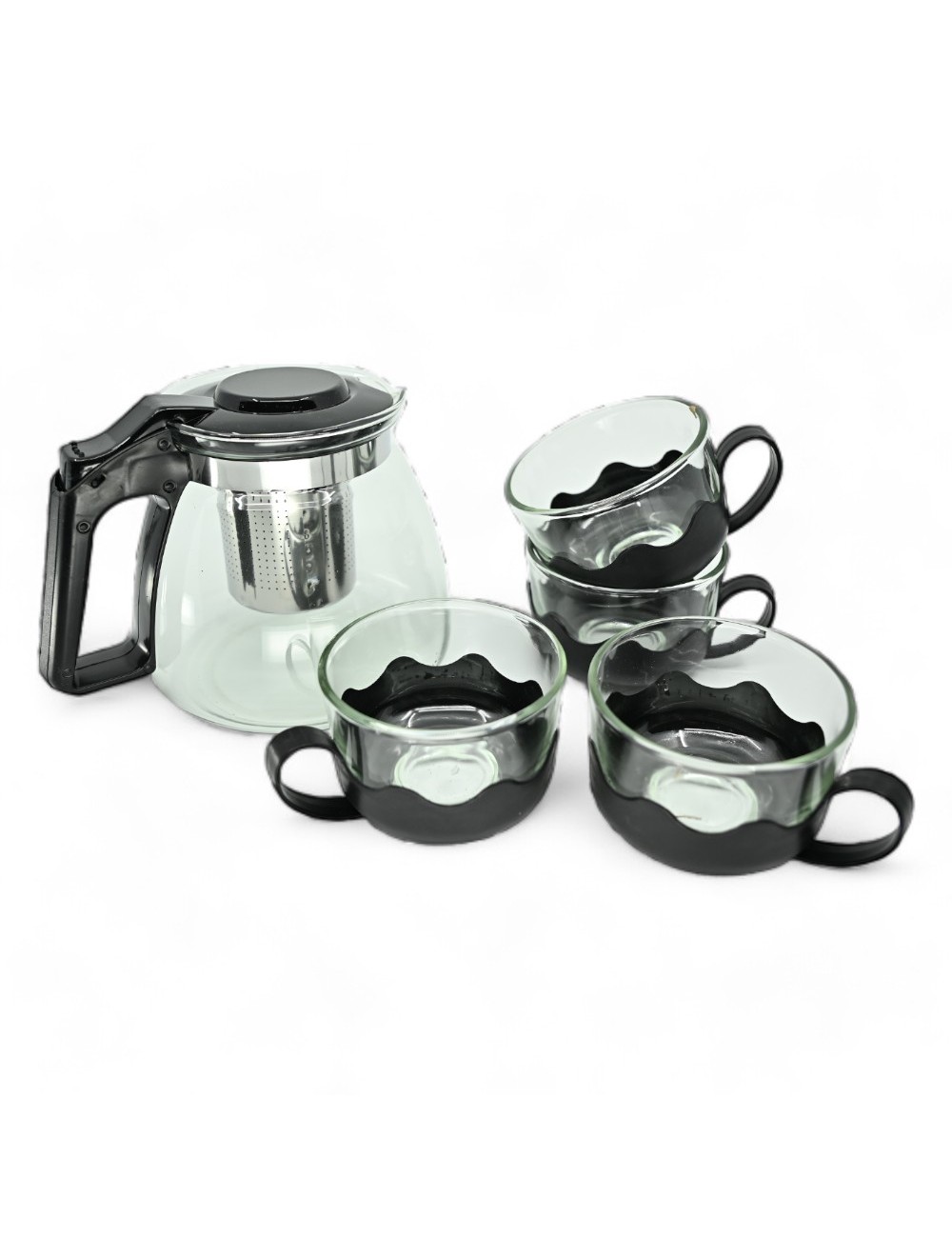 Çay Demlik Seti 5 Parçalı Demlik ve Fincanlarla