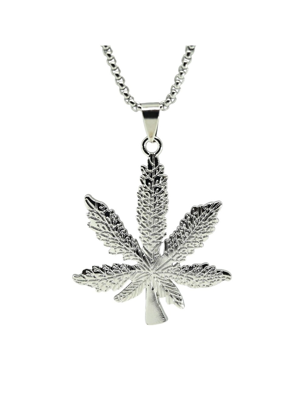 Gümüş Kenevir Yaprağı Kolye