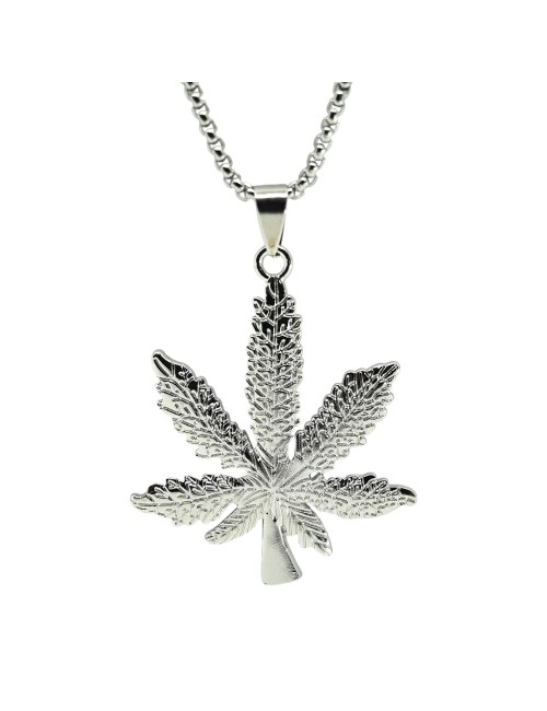 Gümüş Kenevir Yaprağı Kolye