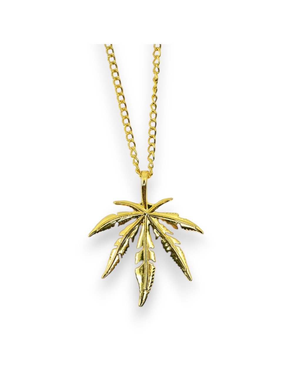 Altın Kenevir Yaprağı Kolye
