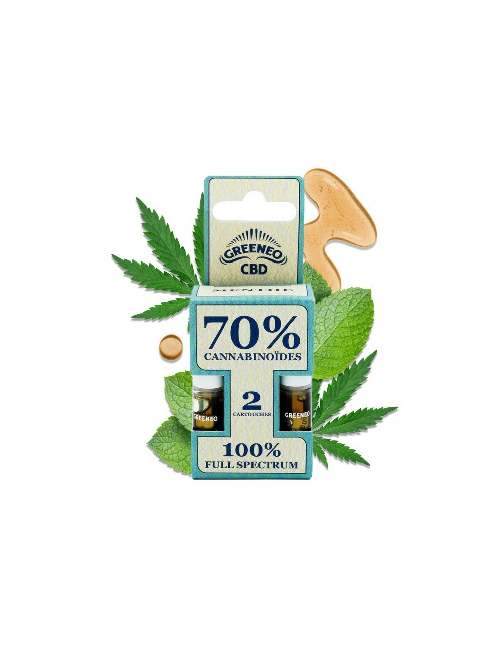 CBD Full Spectrum E-Liquid Kartuşu %70 - 2 Adet | GREENEO nikotinsiz