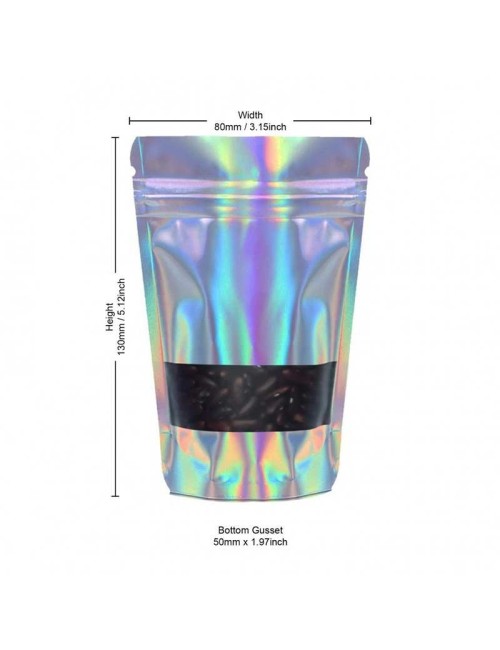 Holografik Alüminyum Torba 8x13x5cm - 100 Adet