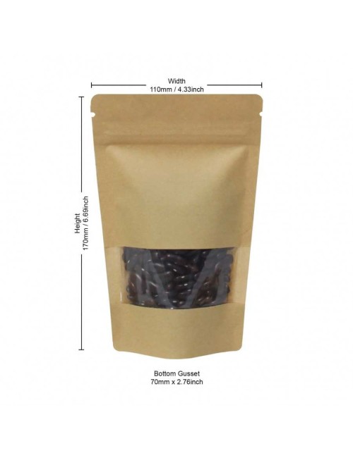 Pencereli Kraft Kağıt Torba 17x11x7cm - 100 Adet