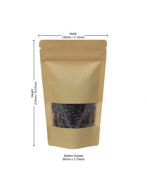 Pencereli Kraft Kağıt Torba 21x13x8cm - 100 Adet