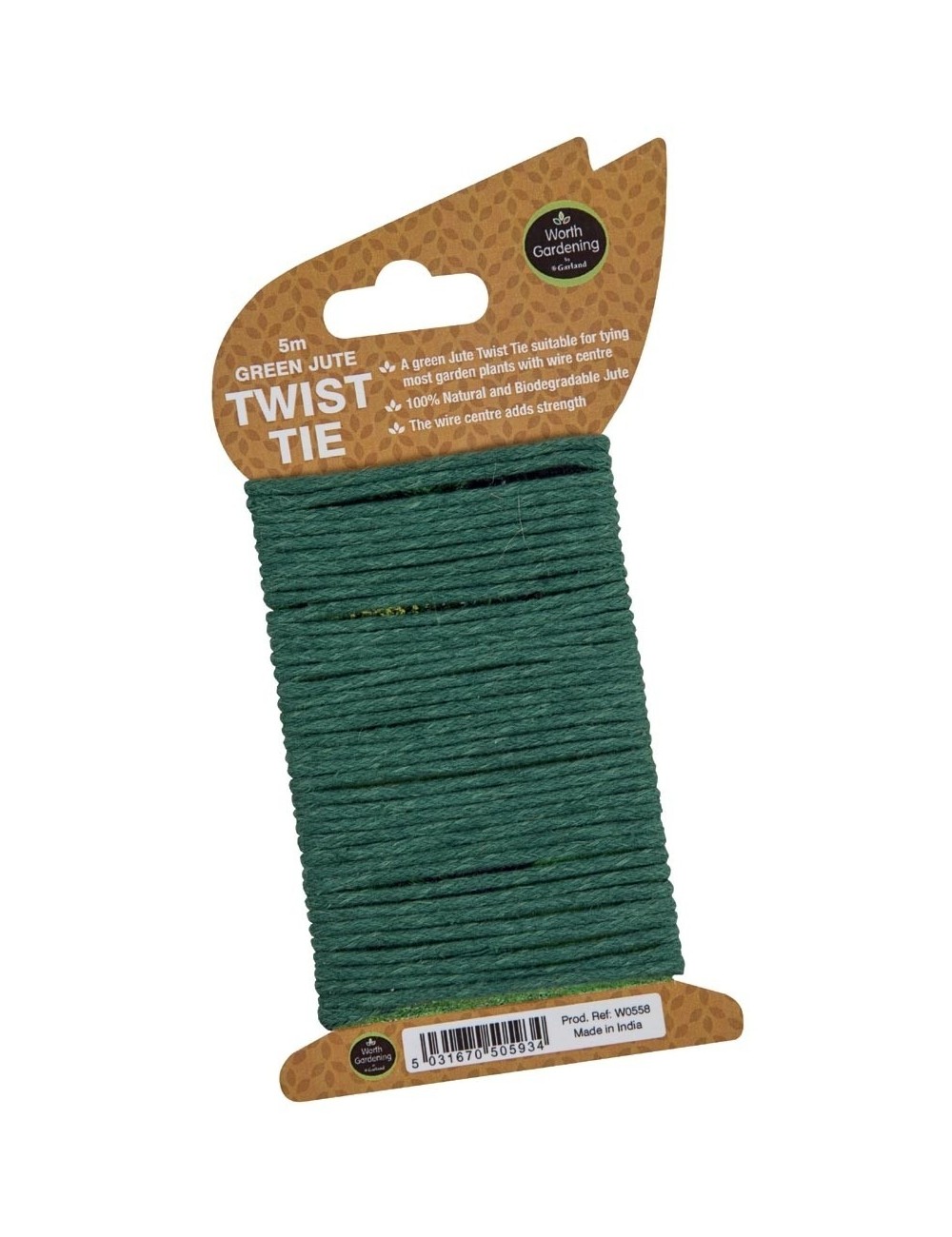 Burmalı jüt ip yeşil 5m